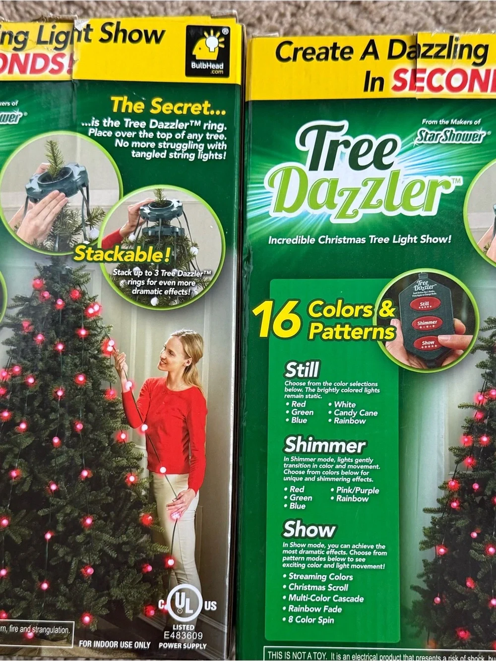 Lot Of 2 New Shower Tree Dazzle LED Christmas Lights NIB Holiday Decor
